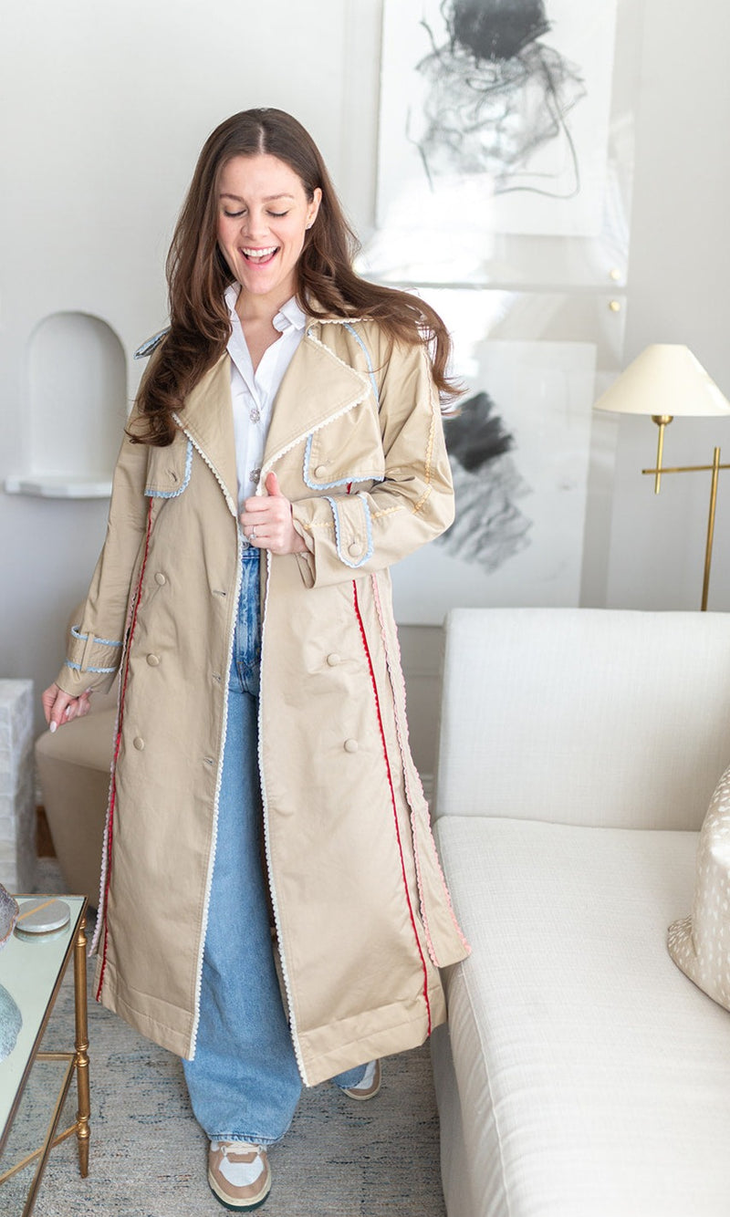Orchard Scallop Trim Trench Coat