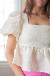 French Rose Jacquard Top