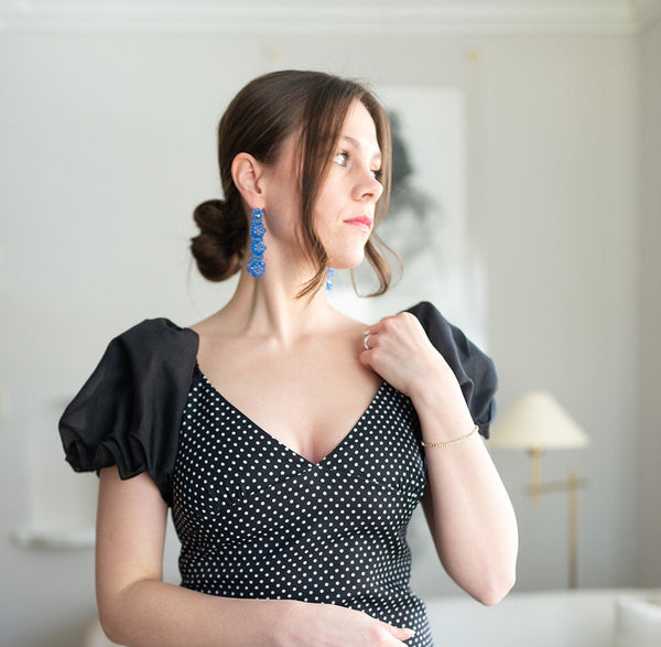 Hallie Bead Drop Earring - Blue