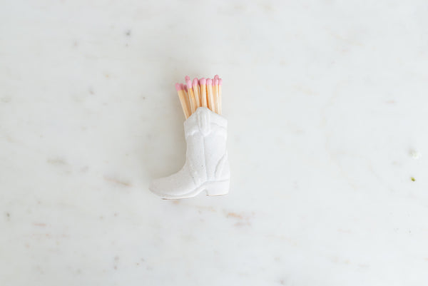 Cowboy Boot Match Holder - White